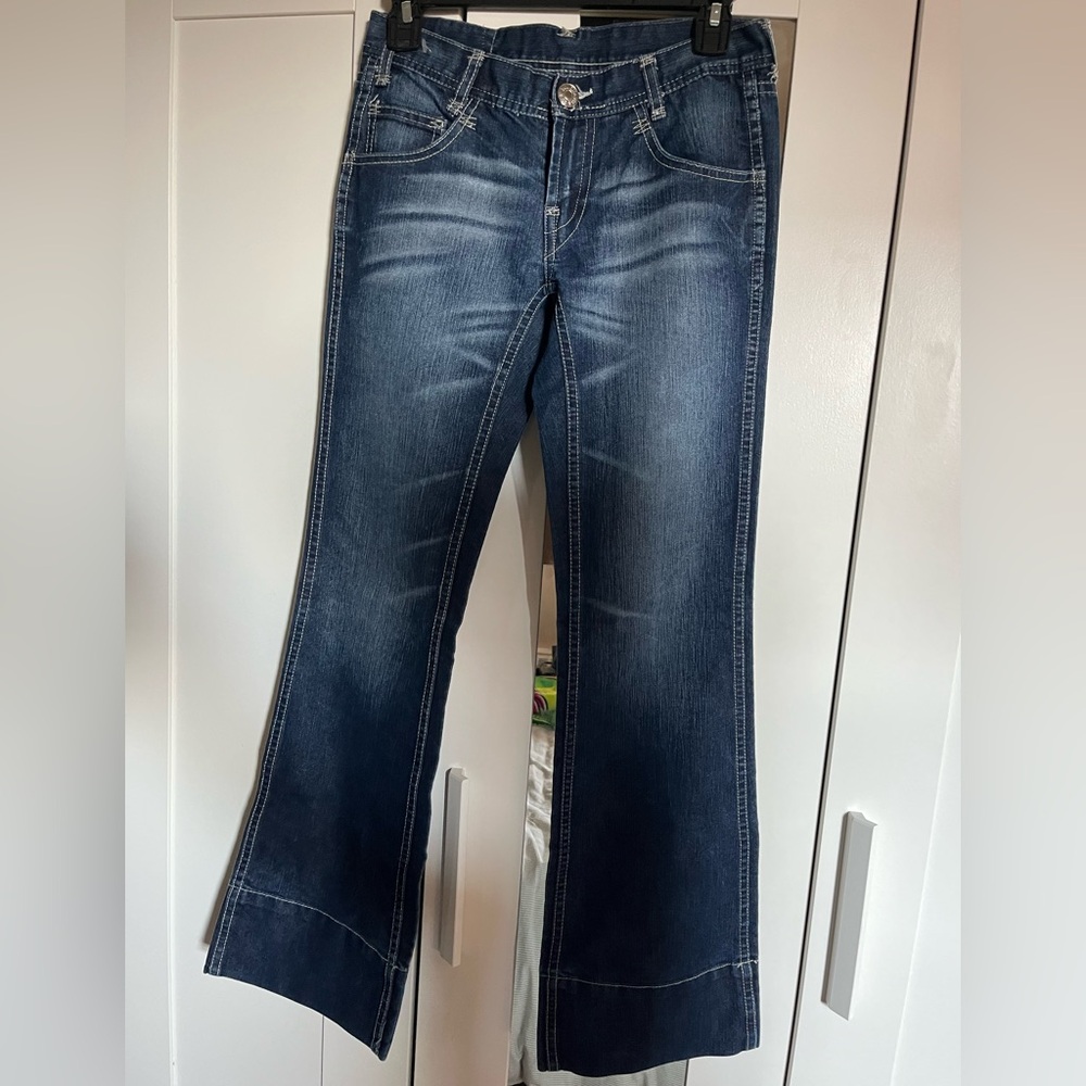 Levi’s Red Dark Wash Flared Jean - Vintage Y2K
